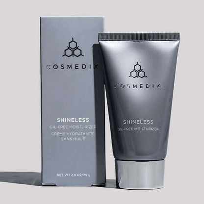 A tube and box of Shineless it is a lightweight Oil-Free Moisturizer that's formulated specifically for oily and blemish-prone skin and helps reduce the appearance of shine, while providing lasting hydration.