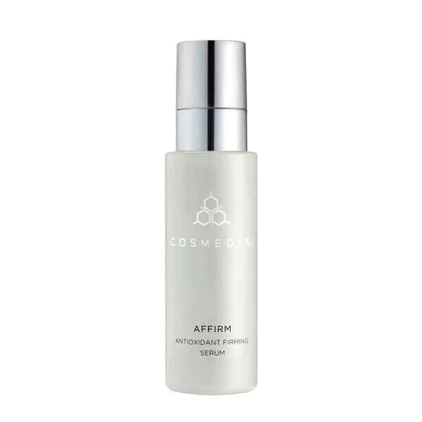 A bottle of Affirm serum, it is a supercharged Antioxidant Firming Serum