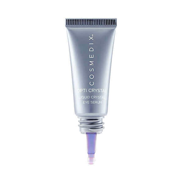 A close up of the Opti-Crystal tube, it is infused with soothing coconut and liquid crystal technology to deliver unprecedented hydration to the delicate eye area—softening the look of fine lines, dark circles and wrinkles over time. 