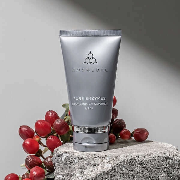 Bottle of Pure Enzymes it is a Cranberry Exfoliating Mask that gently polishes away dead, dull surface skin to help reveal a softer, more radiant-looking complexion.