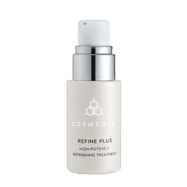 A bottle of efine Plus it is an age-defying High-Potency Refinishing Treatment peel